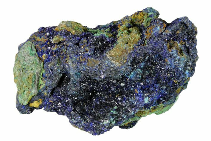 Sparkling Azurite Crystals With Malachite - Laos #149312